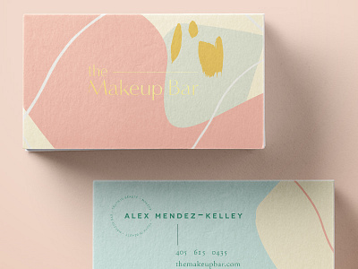 The Makeup Bar beauty business card collateral foil makeup pastel print
