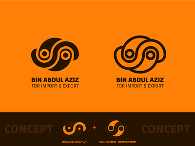 BIN ABDUL AZIZ Logo arabic logo design exports flat import logo mark onecolor reversed rounded edges solid