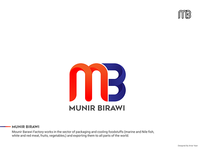 MUNIR BIRAWI LOGO arabic logo blue design logo mark modern orange
