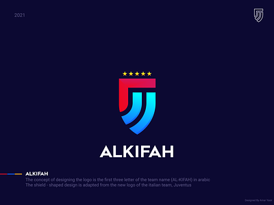 ALKIFAH LOGO arabic logo blue design logo mark modern red slogan sport