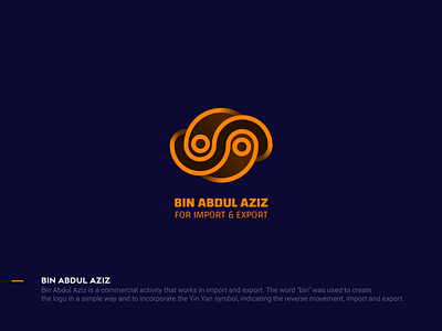 BIN ABDUL AZIZ LOGO arabic logo flat logo modern orange vector