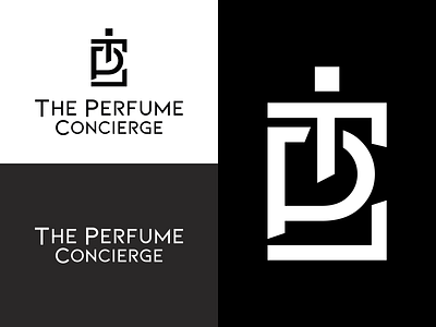 The Perfume Concierge Logo black and white logo custom logo icon logo design logotype perfume perfume logo perfumery perfumes