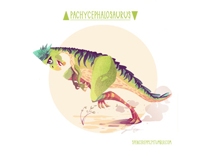 Pachycephalosaurus art book design dinosaur illustration