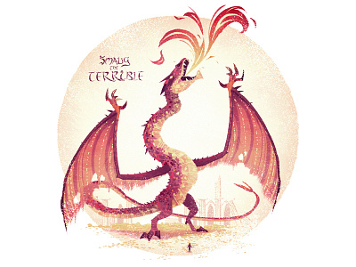 Smaug The Terrible dragon illustration jrrtolkien smaug thehobbit