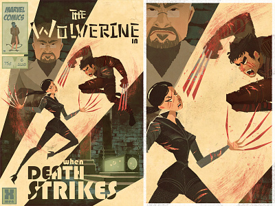 The Wolverine in: "When Death Strikes" comic illustration marvel nightcrawler retro wolverine xmen