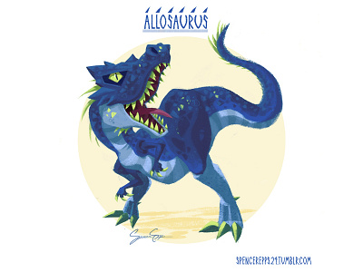 Allosaurus allosaurus dino dinosaur illustration
