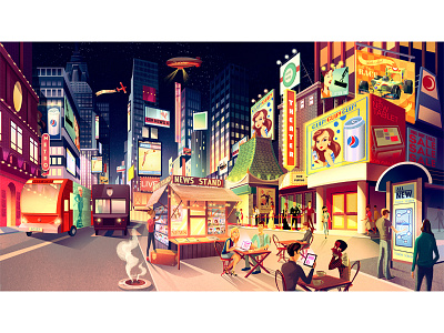 City Background art illustration