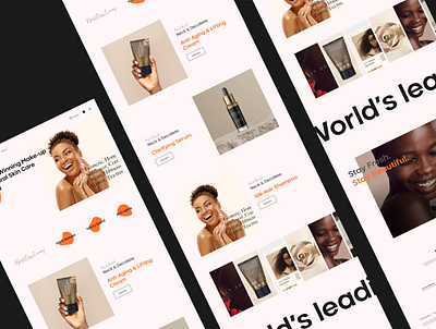 Bellamondo - Luxury make-up & skincare brand branding design fashion figma hair landing minimalist model natural skincare ui ux web woman