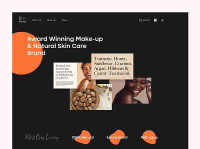 Bellamondo - Luxury make-up & skincare brand beauty branding design figma hair landing minimaliist natural skincare ui web woman