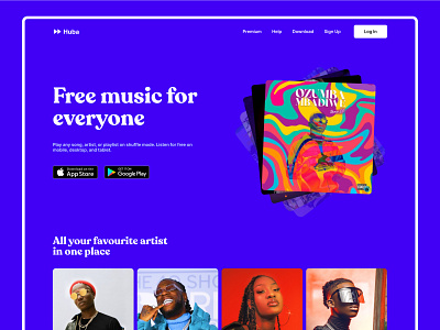 Huba - Online Music Streaming - Landing Page