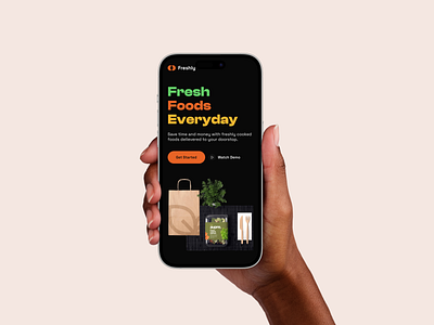 Freshly Concept (Mobile) branding design designer food food startup fresh fresh foods freshly friendly illustration landing logo mobile mobile app ui ux web