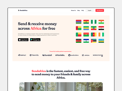 Sendafrica - Fintech Website Concept blog blog page design designer faq fintech landing payment ui ux web website design