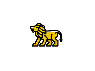 Lion icon icono leon line linea lion logo yellow
