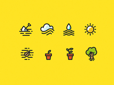 Icon Set air icon iconos icons lines nature sun tree