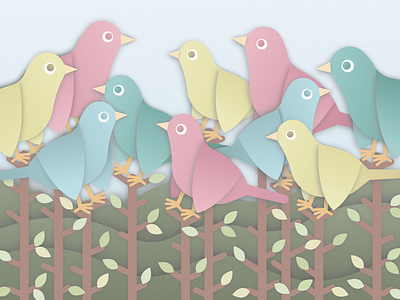 Summer adobeillustator artwork bird color illustration pastel vector vector illustration