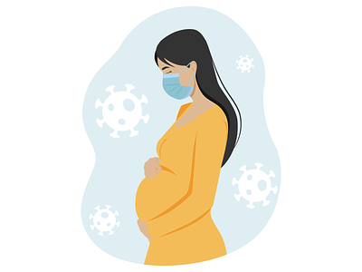 Pregnancy during the epidemic character covid-19 design doctor flat health illustration lady lifestyle quarantine vector web woman