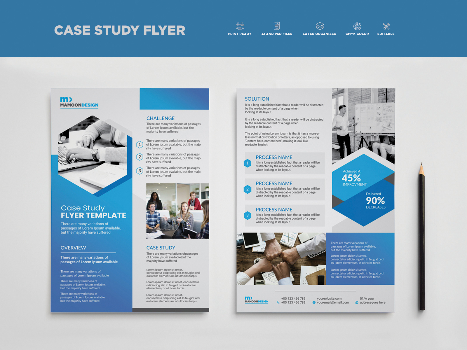 Case Study Flyer Template by Mamoon Design on Dribbble Pertaining To Research Study Flyer Template