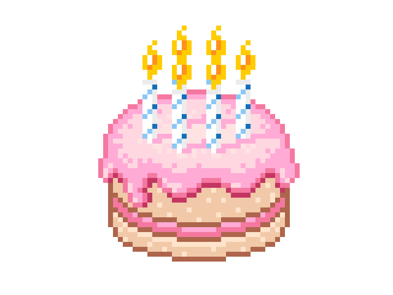 Birthday cake animation art candle card congritulations gif holiday icon illustration pink pixel sweet
