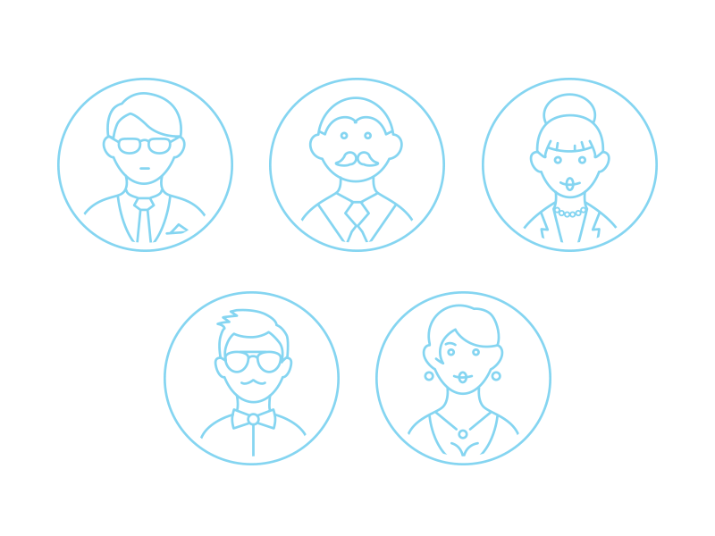 People avatar blue business character human icons illustration man manager people user woman