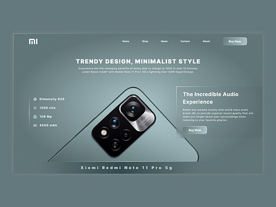 xiomi Phone Product page ui ux design