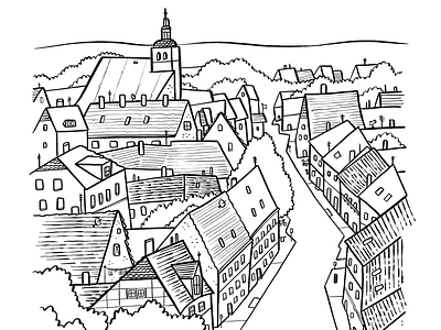 German village layout background design background layout illustration