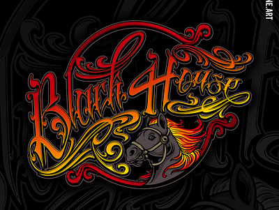 Black Horse lettering lettering art lettering logo tattoo lettering typography