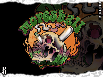 Moreshall logo cannabis cannabis logo illustration logo logo illustration marijuana logo neo traditional tattoo tattoo