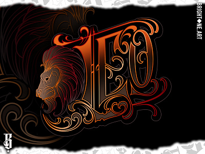 Zodiac - Leo blackletter design leo lettering lettering art tattoo art typography zodiac