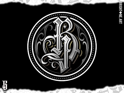 BJ logo blackletter blackletter logo logo monogram