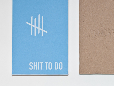 The Procrastinators Notepad blue diecut handmade ink notebook notepad screenprint