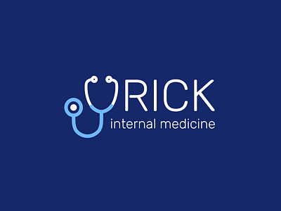 Urick Internal medicine design device doctor flat graphic design logo medical minimal vector