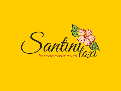 Santini loxi branding clean cosmetic eco ecology flover graphic design leaves logo typography vector yellow