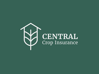 Central Crop Insurance branding central crop ear flat graphic design insurance logo minimal vector