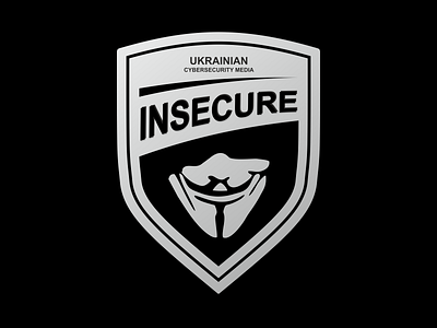 Insecure cybernetic cybersecurity flat graphic design guy fawkes illustration logo protection shield ukraine vector