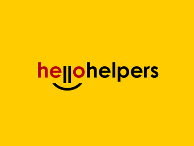 Hello helpers design flat graphic design hello helper logo minimal smile typography vector web