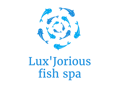 lux Jorious fish spa blue design fish flat graphic design illustrator logo minimal spa vector