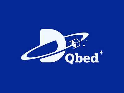 D Qbed art branding flat graphic design logo minimal satellite vector web