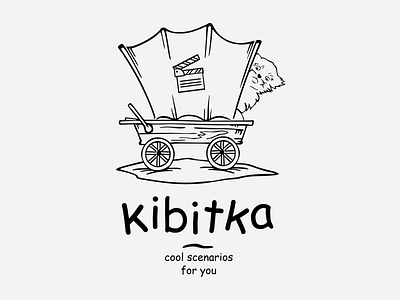 Kibitka cat design flat graphic design logo minimal scenarios scenary typography vector