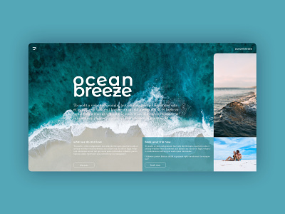UI Design for a webiste called ocean breeze beach blue ocean life ui ui design uidesign watercolour web design webdesign