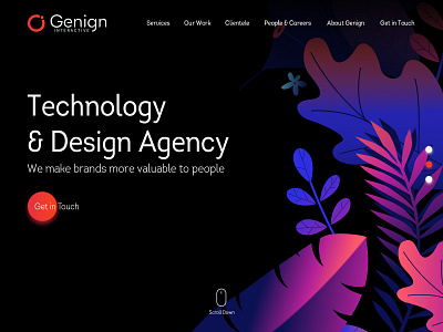 Genign Website Hero Shot header design hero banner official