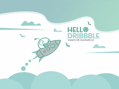 Dribbble shot branding design dribbble dribbble invite firstshot icon illustration illustrator logo rocket sky ui world
