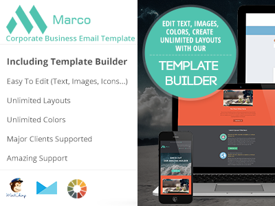 MARCO. Large Preview business colorful corporate email flat marketing newsletter office template unique