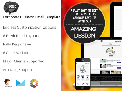 FOLD. Large Preview business colorful corporate email flat marketing newsletter office template unique