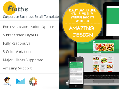 Flattie. Large Preview business colorful corporate email flat marketing newsletter office template unique