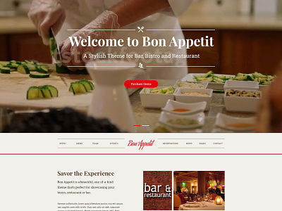 Bon Appetit - A Stylish Culinary HTML Template culinary design flat food html multipurpose photoshop psd restaurant ui web website