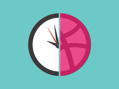 It's Dribbble Time debut digital drafted dribbble flat illustration invite split time