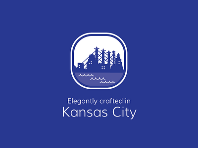 Elegantly Crafted bridge city icon illustration kansas water