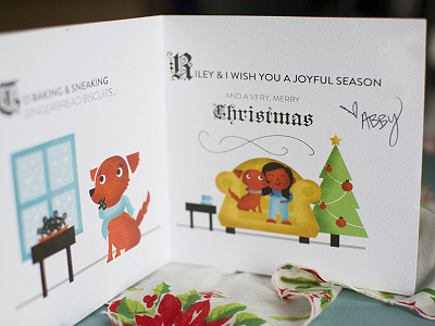 Christmas Card card christmas dog illustrated