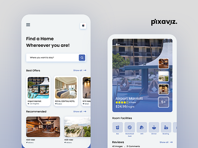 Booking App UI UX modern design