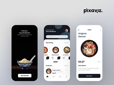 Ramen Order App UI UX Design app branding design graphic design illustration logo modern ui ux vector